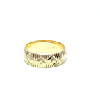 Vintage 9ct Yellow Gold Geometric Patterned Band