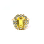 Vintage 18ct Yellow Gold Yellow Sapphire & Diamond Cluster Ring, circa 1990’s to early 2000’s