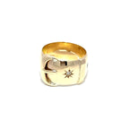 Vintage 9ct Yellow Gold Buckle Ring
