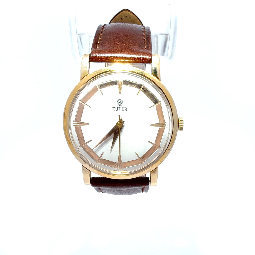 (Seltene) Vintage Tudor 14 Karat Gelbgold Armbanduhr, ETA 1080