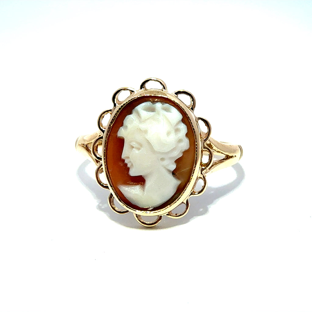 Antique 9ct Yellow Gold Cameo Ring