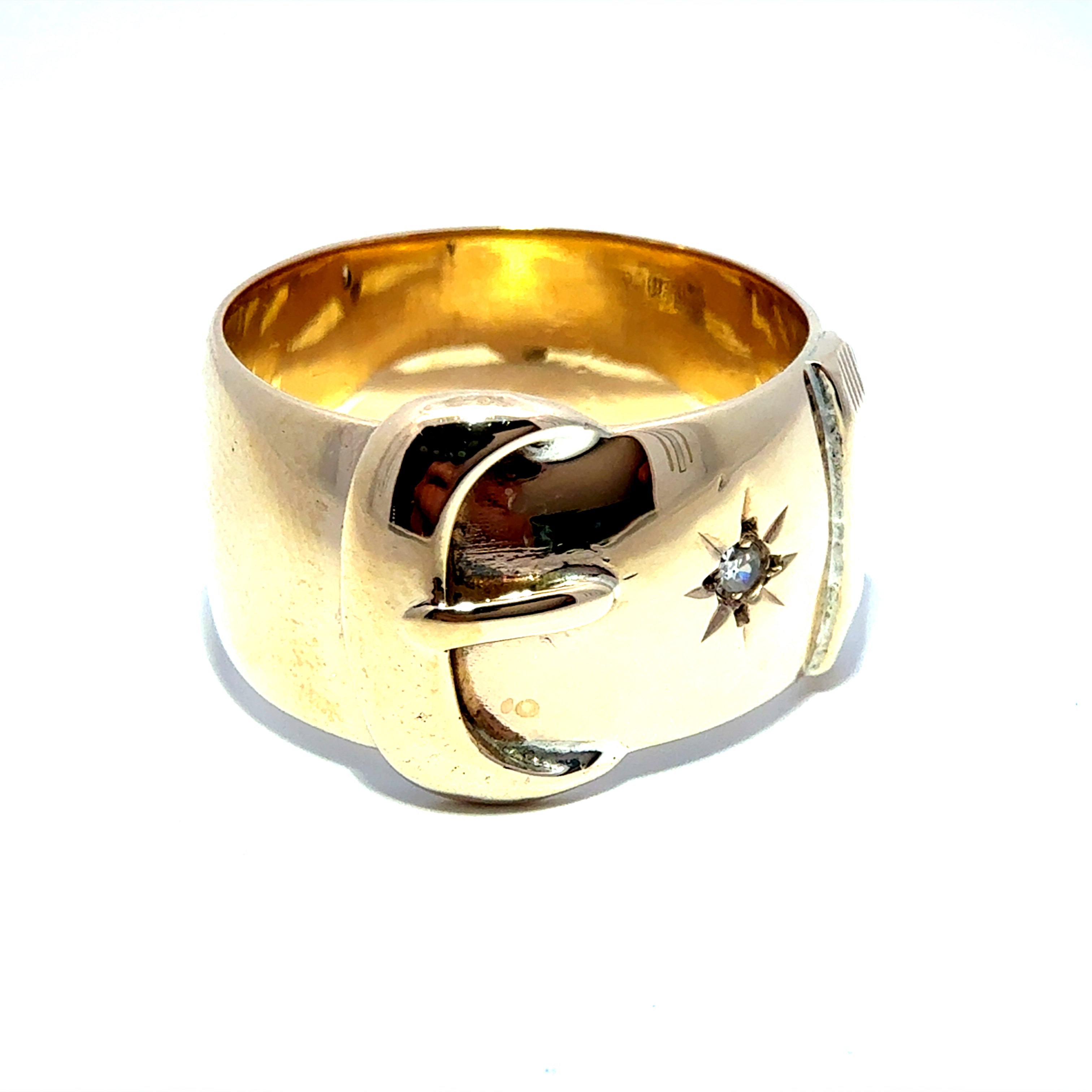 Vintage 9ct Yellow Gold Buckle Ring