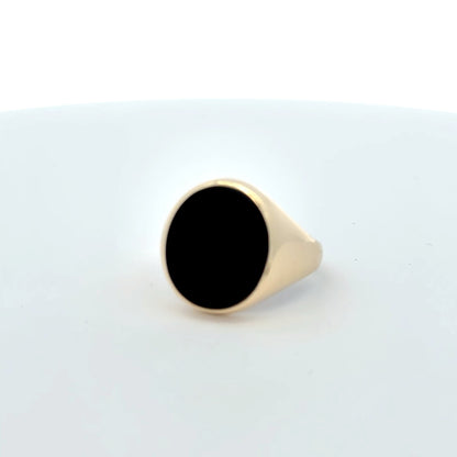 9ct Yellow Gold Oval Onyx Signet Ring