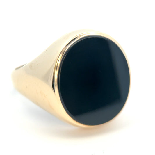 9ct Yellow Gold Oval Onyx Signet Ring