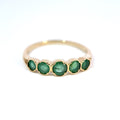9ct Yellow Gold 5 Stone Graduated Emerald Ring, Size S, 2.0g