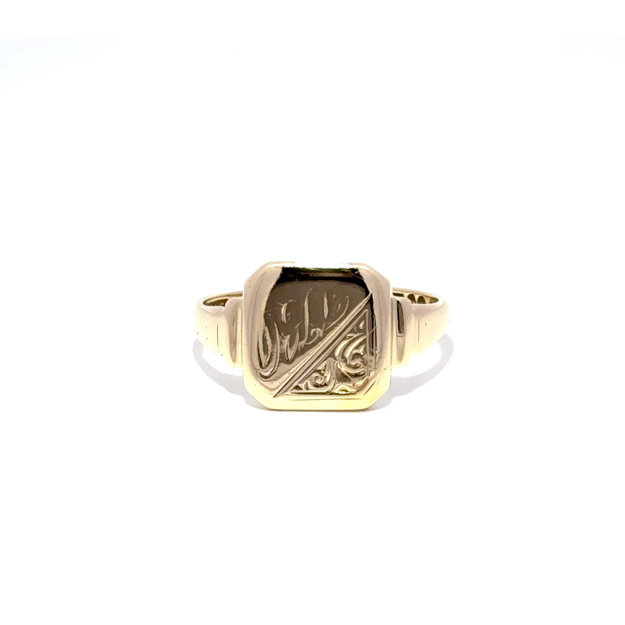 9ct Yellow Gold Signet Ring (1808)