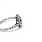 Vintage 18ct White Gold Sapphire & Diamond Target Ring