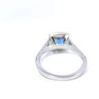 Platinum Cushion-Cut Sapphire & Diamond Halo Ring