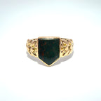 Antique 18ct Gold Shield Bloodstone Signet Ring