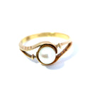 Antique Edwardian 18ct Gold Pearl Crossover Ring