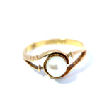 Antique Edwardian 18ct Gold Pearl Crossover Ring