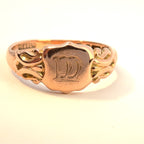 Antiker edwardianischer 9-Karat-Gelbgold-Schild-Siegelring