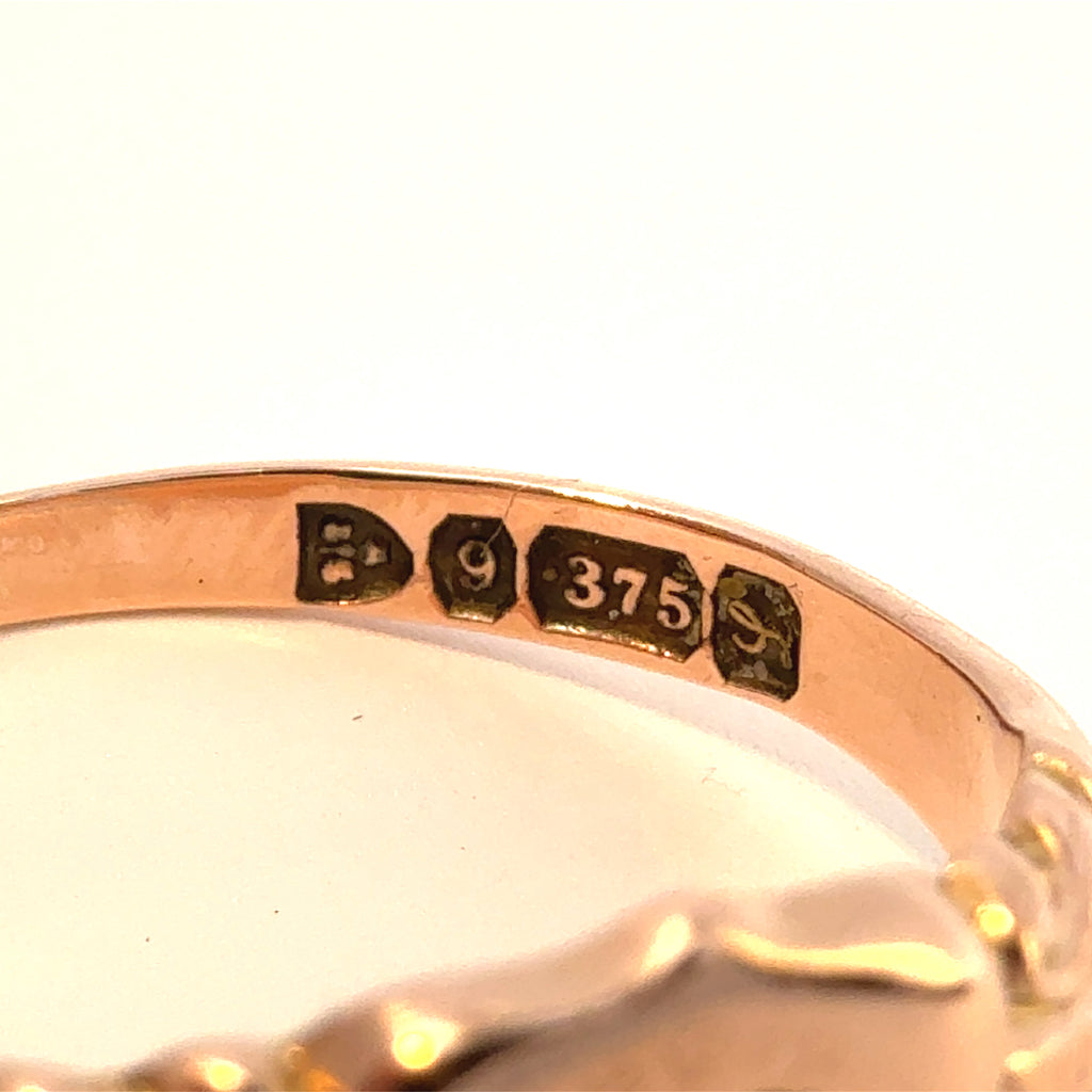 Antiker edwardianischer 9-Karat-Gelbgold-Schild-Siegelring