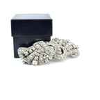 Art Deco Platinum & Mixed-Cut Diamond Convertible Double-Clip Broooch, (c. 1935)