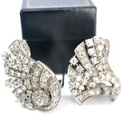 Art Deco Platinum & Mixed-Cut Diamond Convertible Double-Clip Broooch, (c. 1935)
