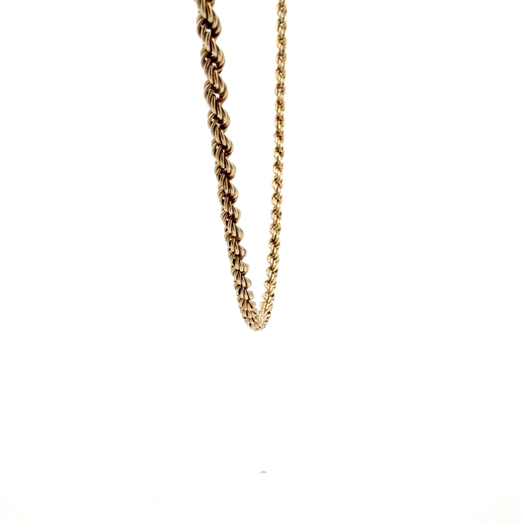 Vintage 9ct Yellow Gold Rope Chain, 16.5", (3mm)