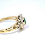 18ct Yellow Gold Emerald & Diamond Cluster Ring