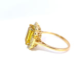 Vintage 18ct Yellow Gold Yellow Sapphire & Diamond Cluster Ring, circa 1990’s to early 2000’s