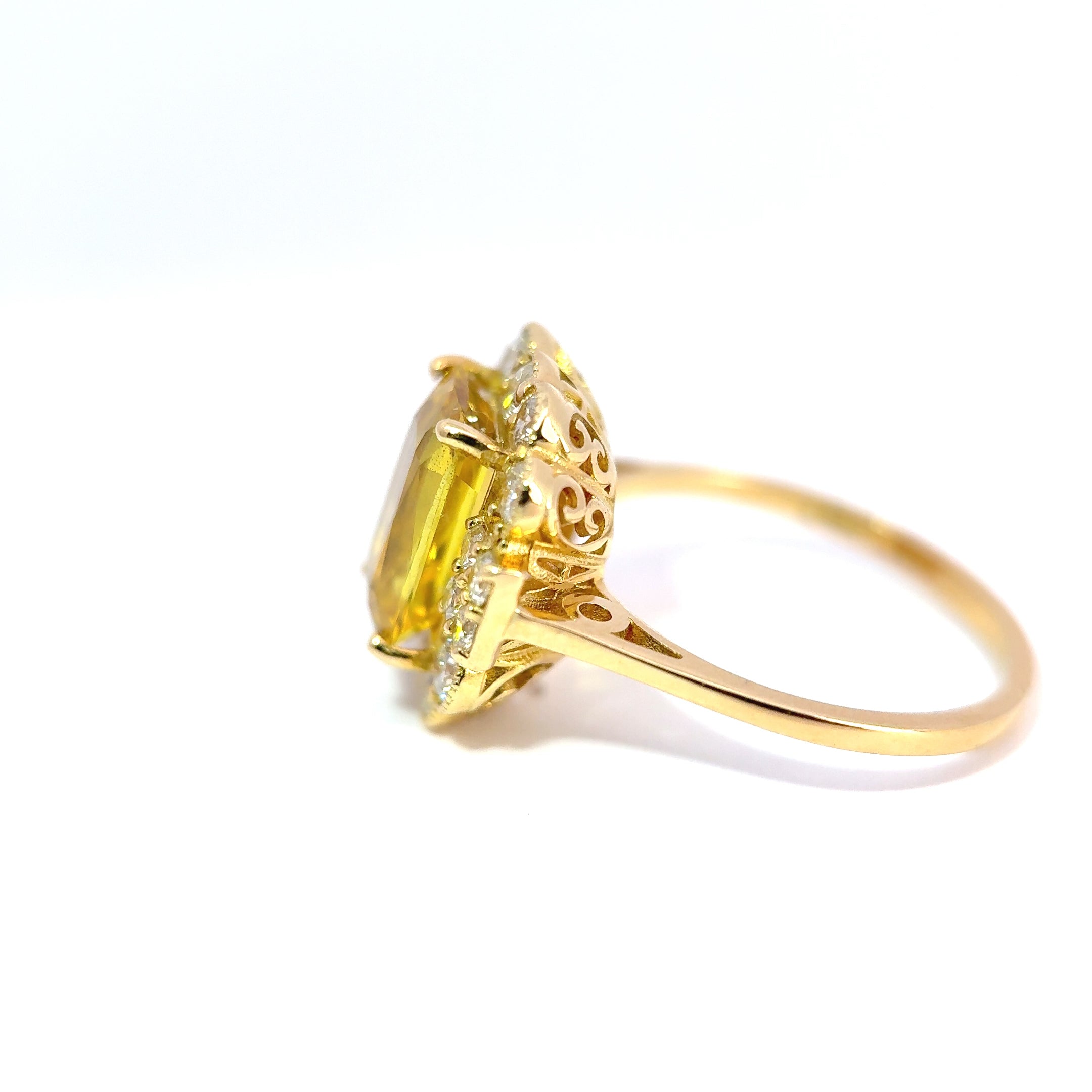 Vintage 18ct Yellow Gold Yellow Sapphire & Diamond Cluster Ring, circa 1990’s to early 2000’s
