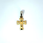 Vintage Italian 18ct Yellow & White Gold Cross, (late-20th Century)