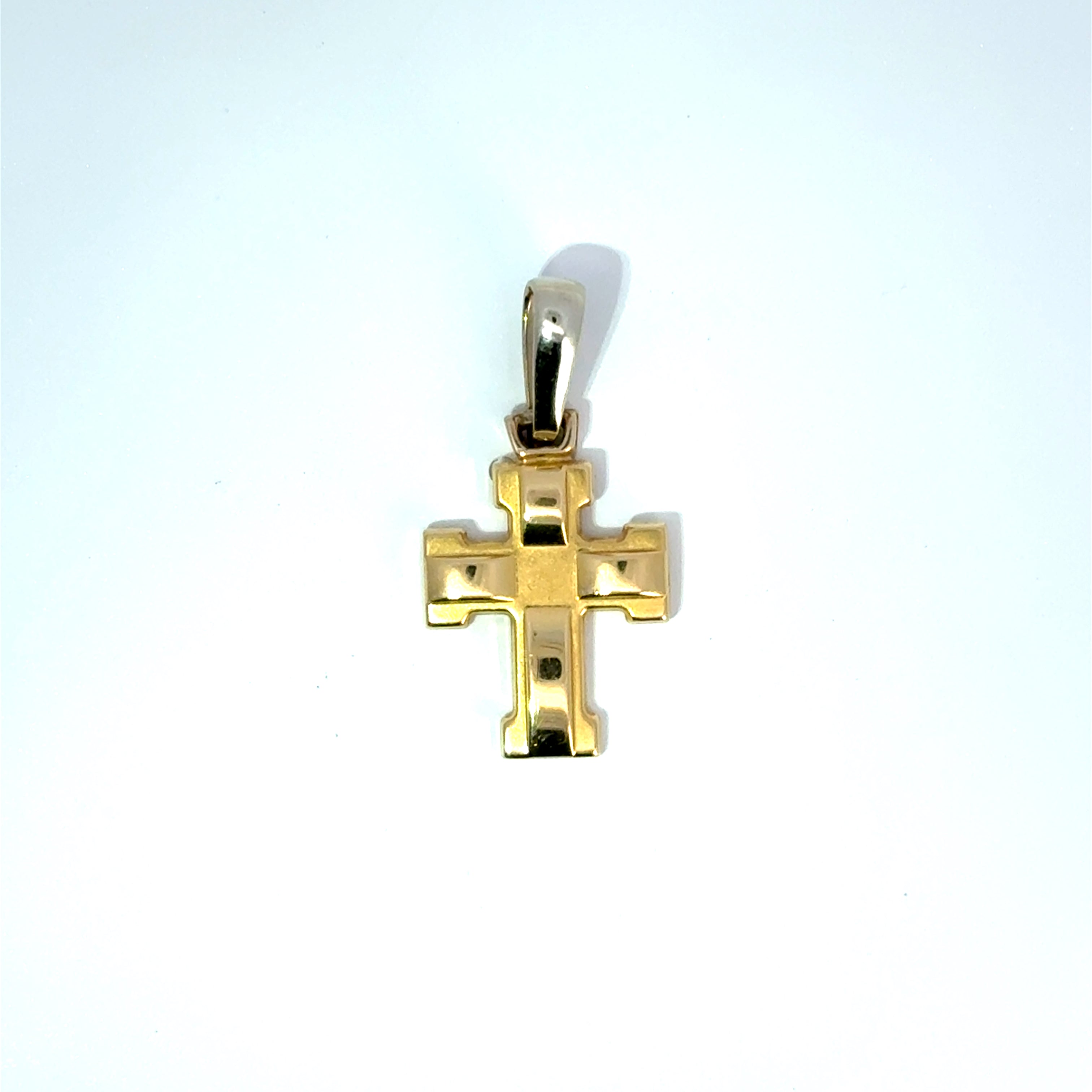 Vintage Italian 18ct Yellow & White Gold Cross, (late-20th Century)