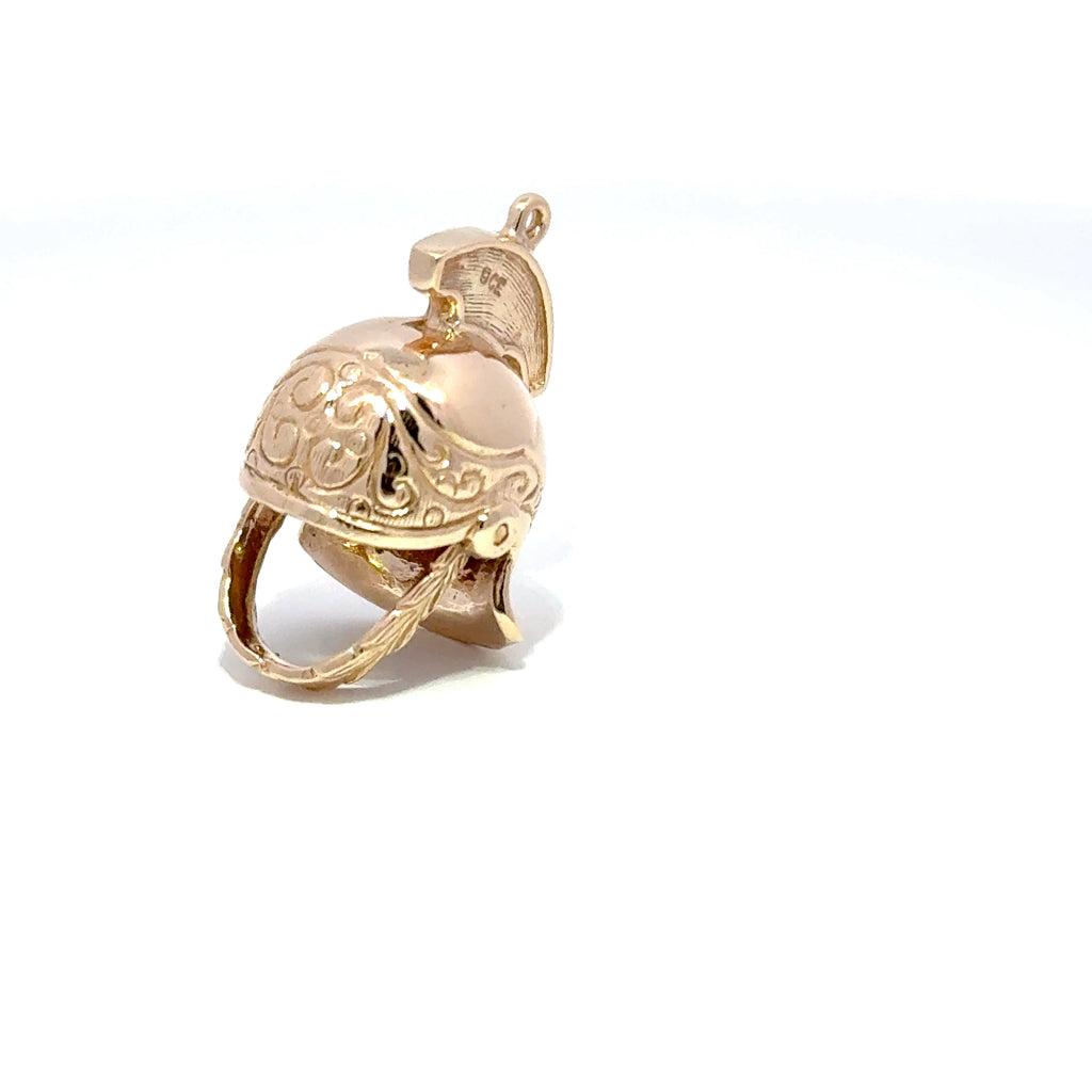 9ct Yellow Gold Centurion Helmet Charm Pendant