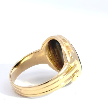 Vintage 18ct Seal Engraved Bloodstone Signet Ring