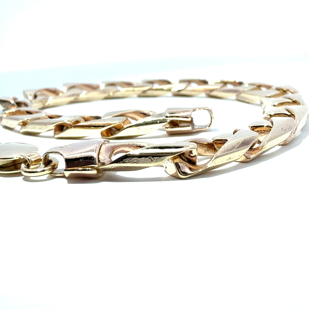 9ct Yellow Gold Square Curb Bracelet