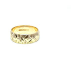 Vintage 9ct Yellow Gold Geometric Patterned Band