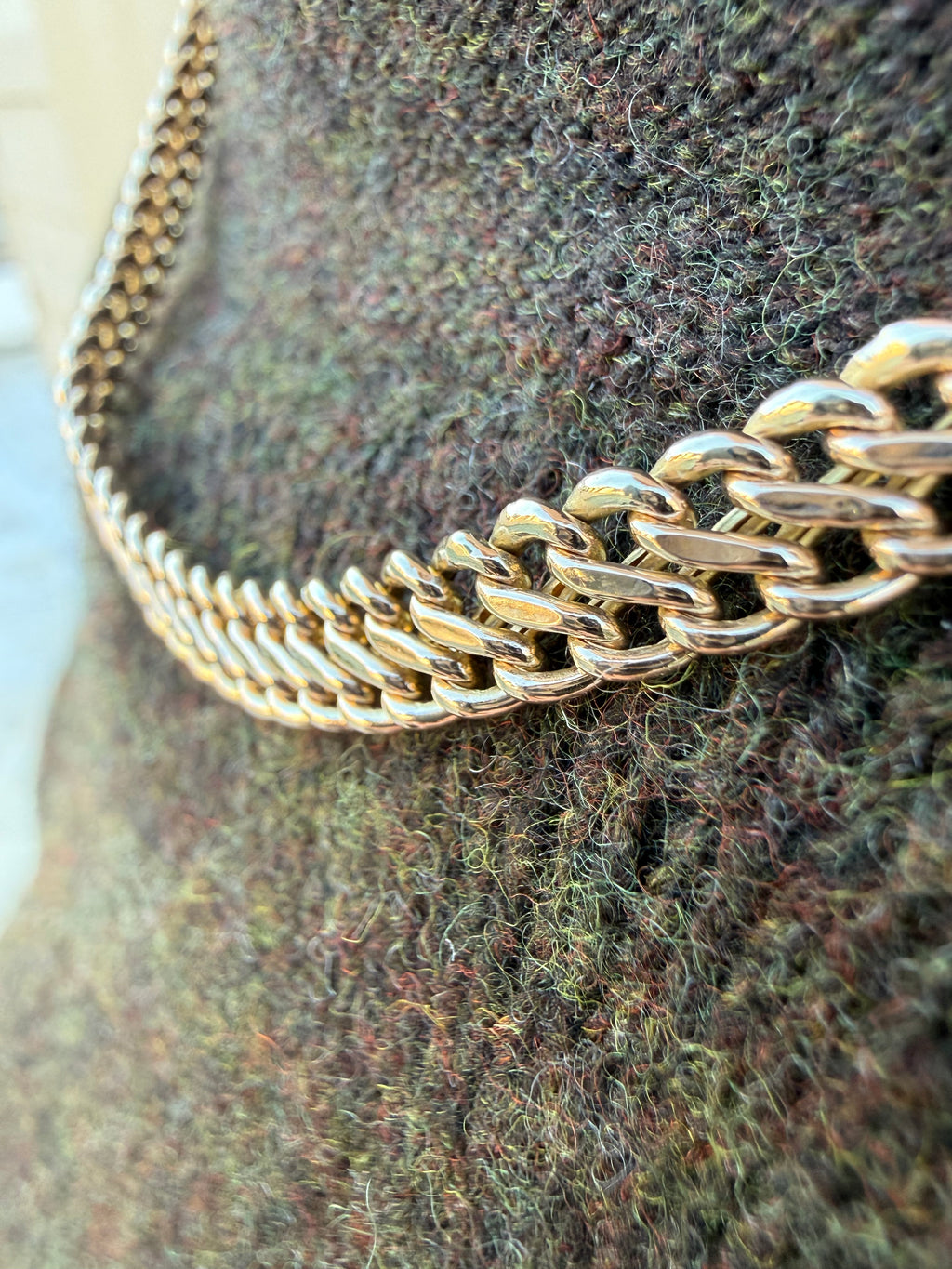 Vintage 9ct Yellow Gold Fancy Link Chain, 16", (7mm)