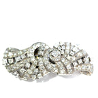 Art Deco Platinum & Mixed-Cut Diamond Convertible Double-Clip Broooch, (c. 1935)