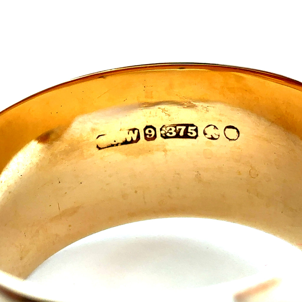 Vintage 9ct Yellow Gold Buckle Ring