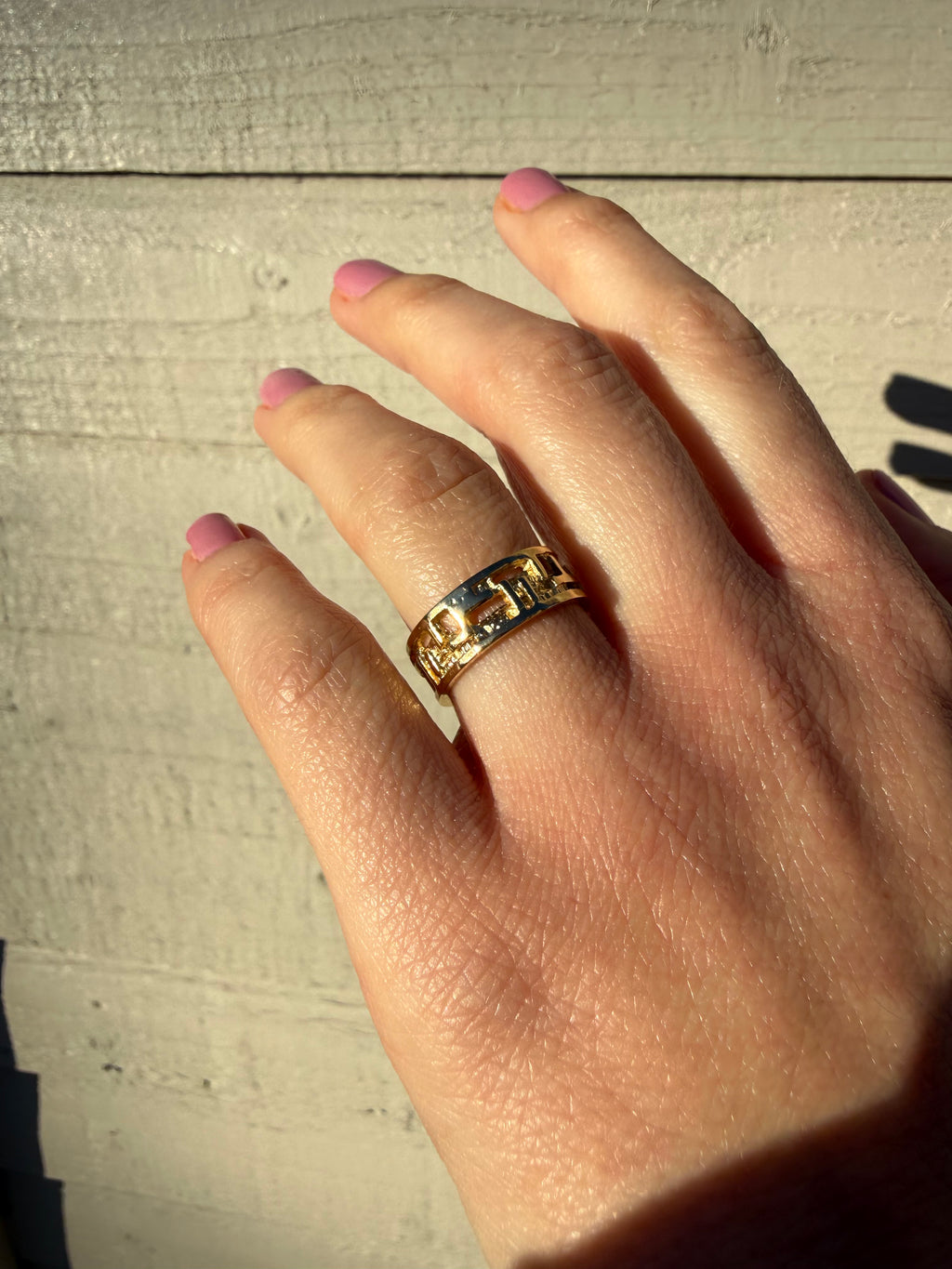 Antique 18ct Yellow Gold Pierced Openwork Band, 7mm