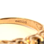 Antiker edwardianischer 9 Karat Gelbgold Granatring, punziert 1904