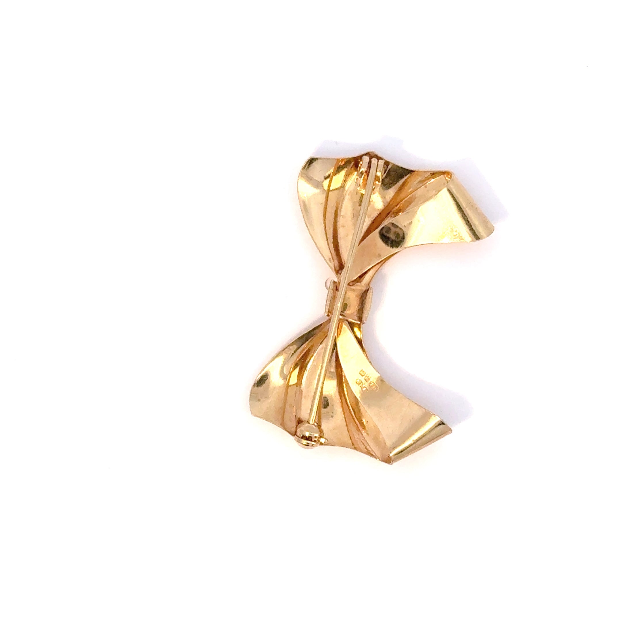 Vintage 9ct Yellow Gold Bow Brooch