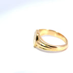 Vintage 18ct Yellow Gold Engraved Round Signet Ring