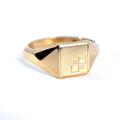 Vintage 9ct Yellow Gold Geometric Signet Ring