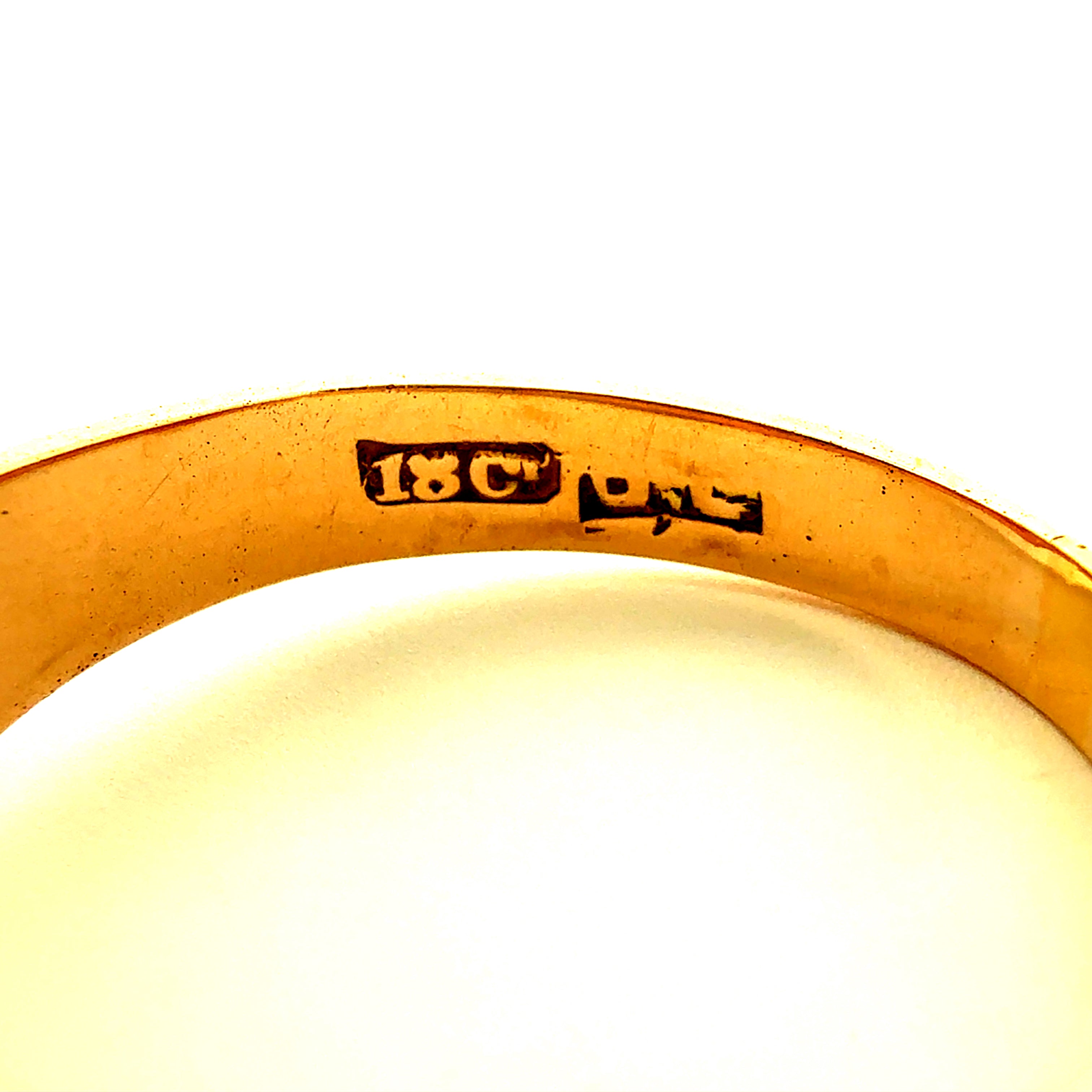 Antique 18ct Yellow Gold Old Cut Diamond Solitaire Belcher Ring