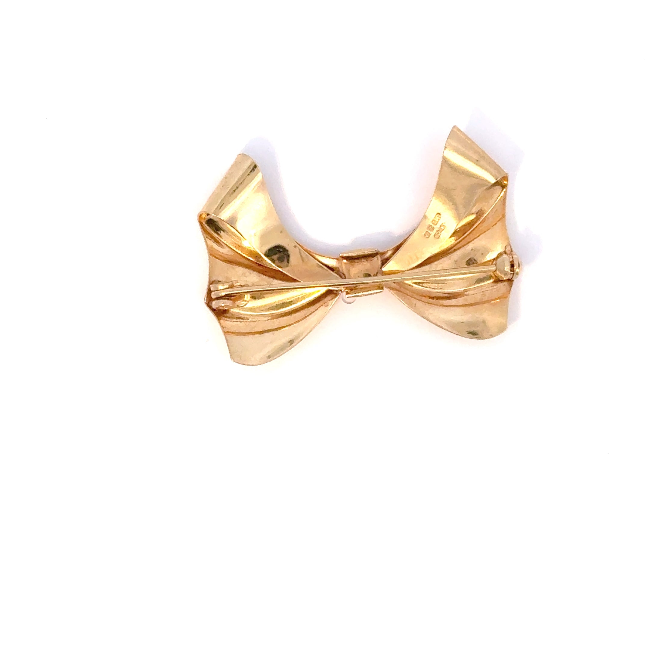 Vintage 9ct Yellow Gold Bow Brooch