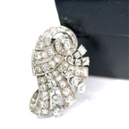 Art Deco Platinum & Mixed-Cut Diamond Convertible Double-Clip Broooch, (c. 1935)