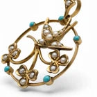 9 Karat Gold Schwalbe im Flug Anhänger, Antiker Edwardianisch