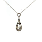 18ct White Gold Pear Cut Diamond Halo Necklace