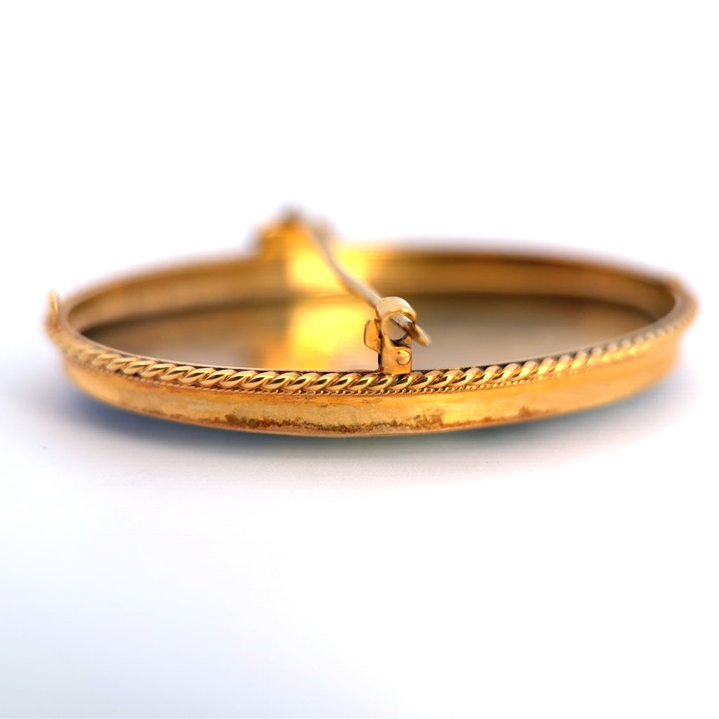 Antique 9ct Yellow Gold Sailing Yacht Brooch / Pendant