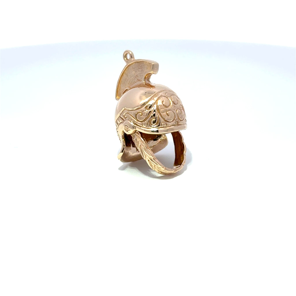 9ct Yellow Gold Centurion Helmet Charm Pendant