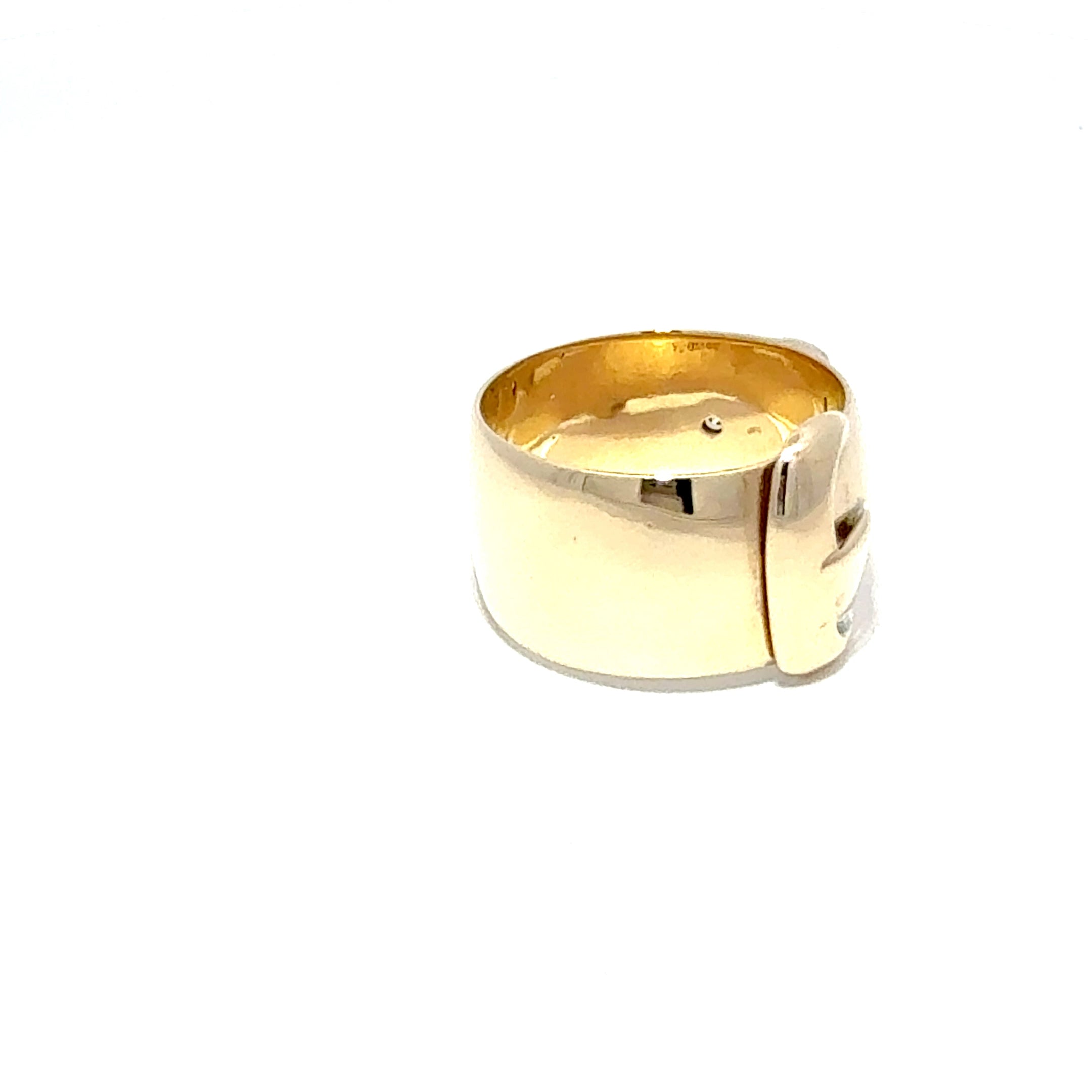 Vintage 9ct Yellow Gold Buckle Ring