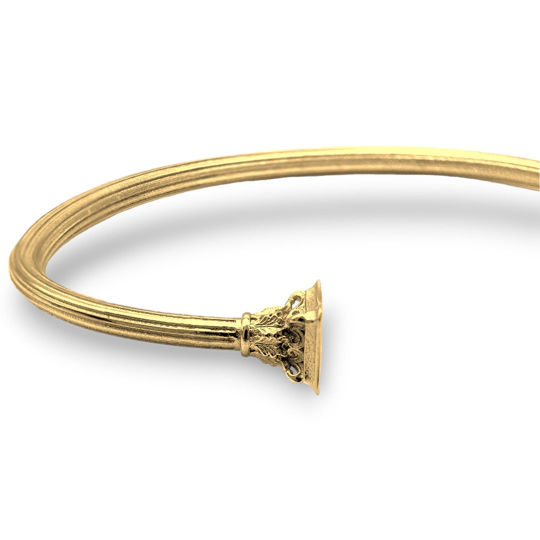 Ancient Roman Corinthian Column Torque Bangle (3mm)