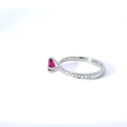 Platinum Rubellite Tourmaline & Diamond Solitaire Ring