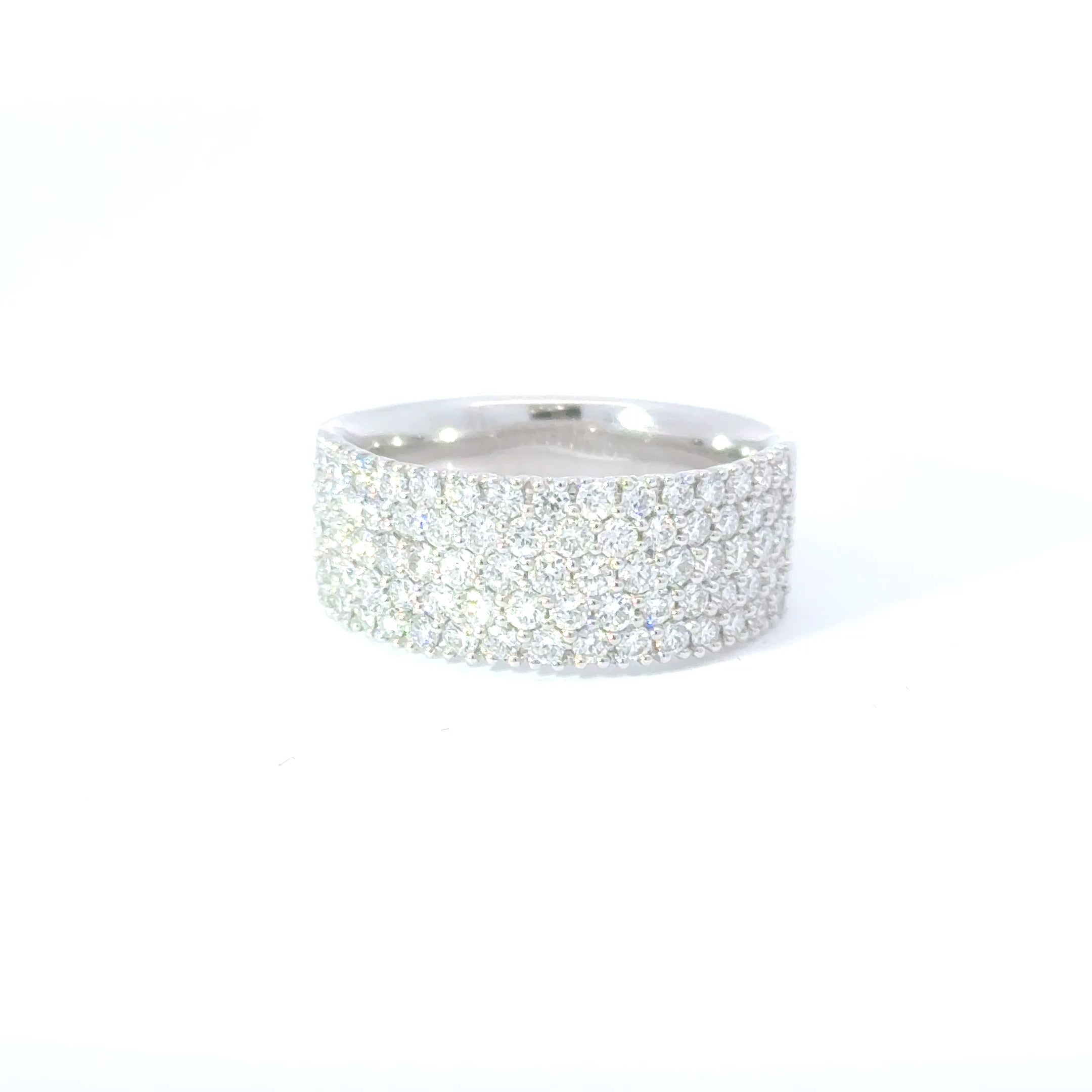Platinum Diamond 5 Row Half Eternity Ring
