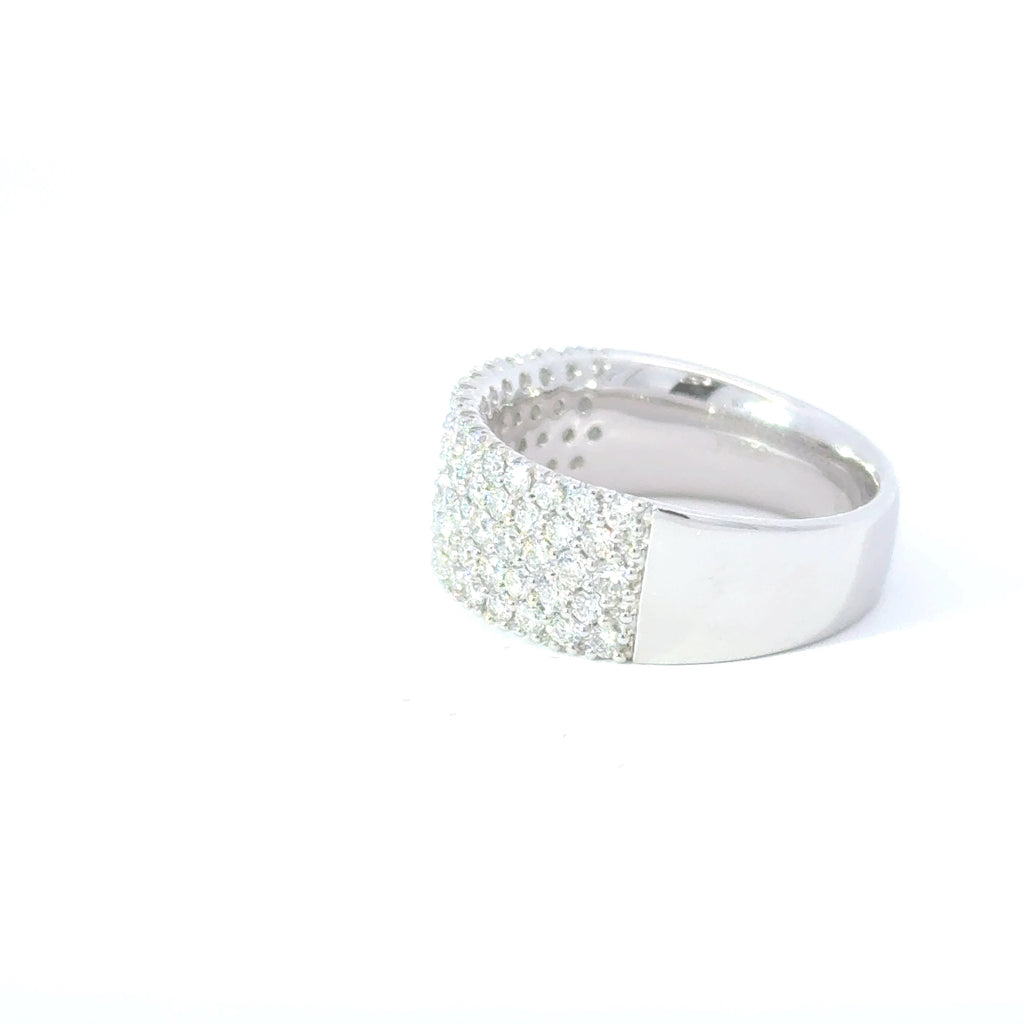 Platinum Diamond 5 Row Half Eternity Ring