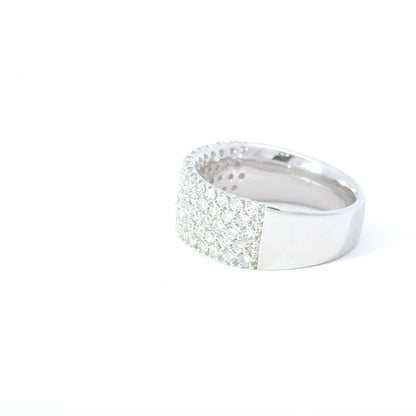 Platinum Diamond 5 Row Half Eternity Ring